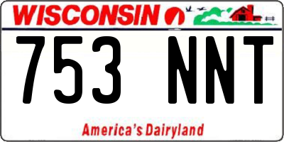 WI license plate 753NNT