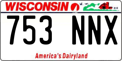 WI license plate 753NNX