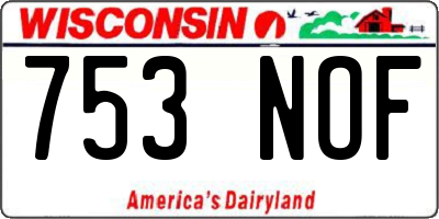 WI license plate 753NOF