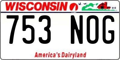 WI license plate 753NOG
