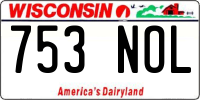 WI license plate 753NOL
