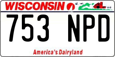WI license plate 753NPD