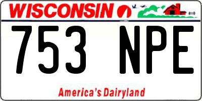 WI license plate 753NPE