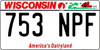 WI license plate 753NPF
