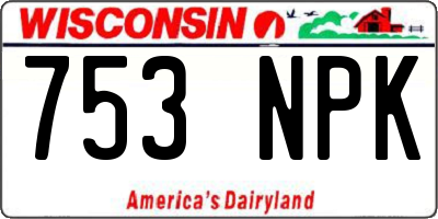 WI license plate 753NPK