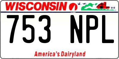 WI license plate 753NPL