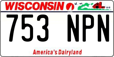 WI license plate 753NPN