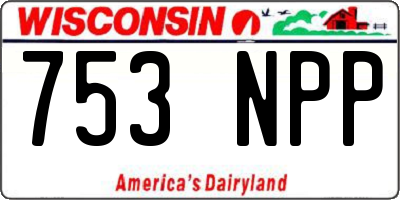 WI license plate 753NPP