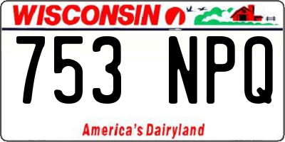 WI license plate 753NPQ