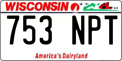 WI license plate 753NPT