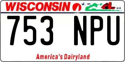 WI license plate 753NPU