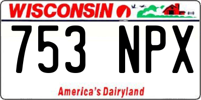 WI license plate 753NPX