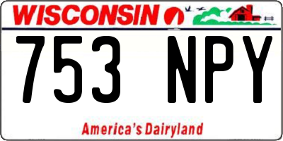WI license plate 753NPY