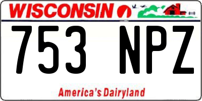 WI license plate 753NPZ