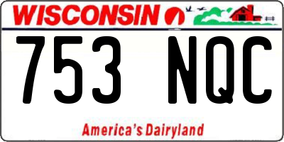 WI license plate 753NQC