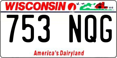 WI license plate 753NQG