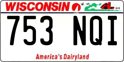 WI license plate 753NQI