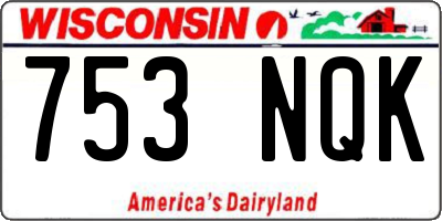 WI license plate 753NQK