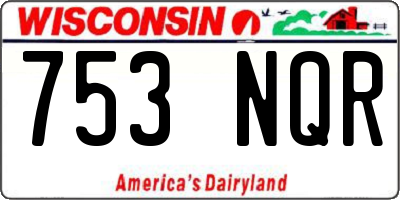 WI license plate 753NQR