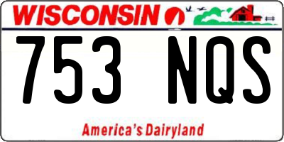 WI license plate 753NQS