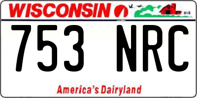 WI license plate 753NRC