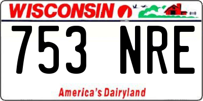WI license plate 753NRE