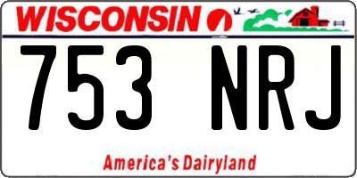 WI license plate 753NRJ