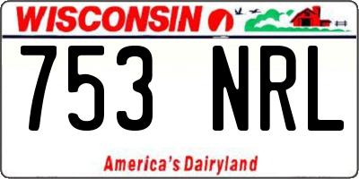 WI license plate 753NRL