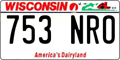WI license plate 753NRO