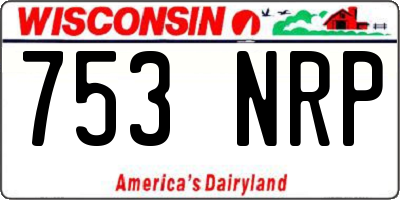 WI license plate 753NRP