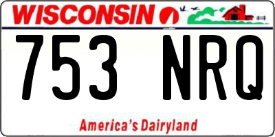 WI license plate 753NRQ