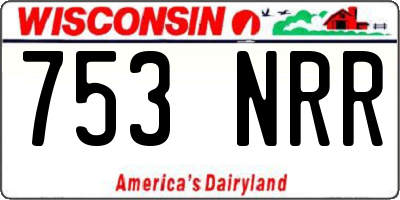 WI license plate 753NRR
