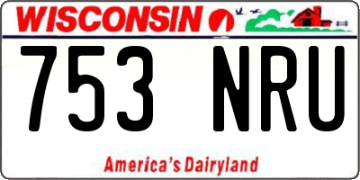 WI license plate 753NRU