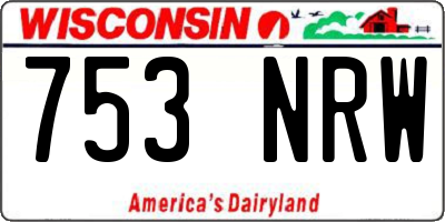 WI license plate 753NRW
