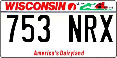 WI license plate 753NRX