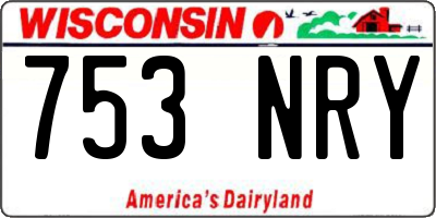 WI license plate 753NRY