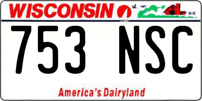 WI license plate 753NSC