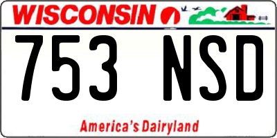 WI license plate 753NSD