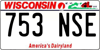 WI license plate 753NSE