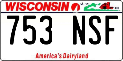 WI license plate 753NSF