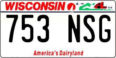 WI license plate 753NSG