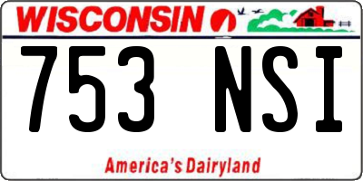 WI license plate 753NSI