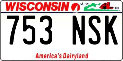 WI license plate 753NSK