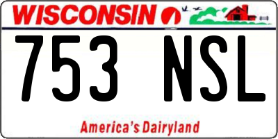 WI license plate 753NSL