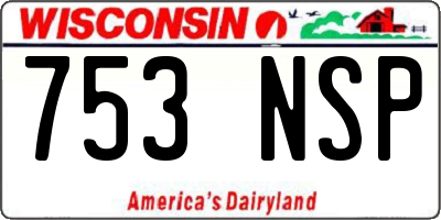 WI license plate 753NSP