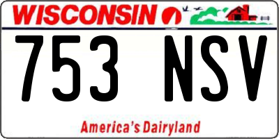 WI license plate 753NSV