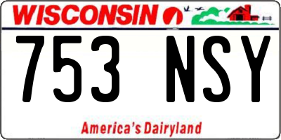 WI license plate 753NSY