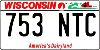 WI license plate 753NTC