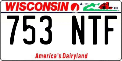 WI license plate 753NTF