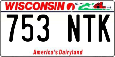 WI license plate 753NTK